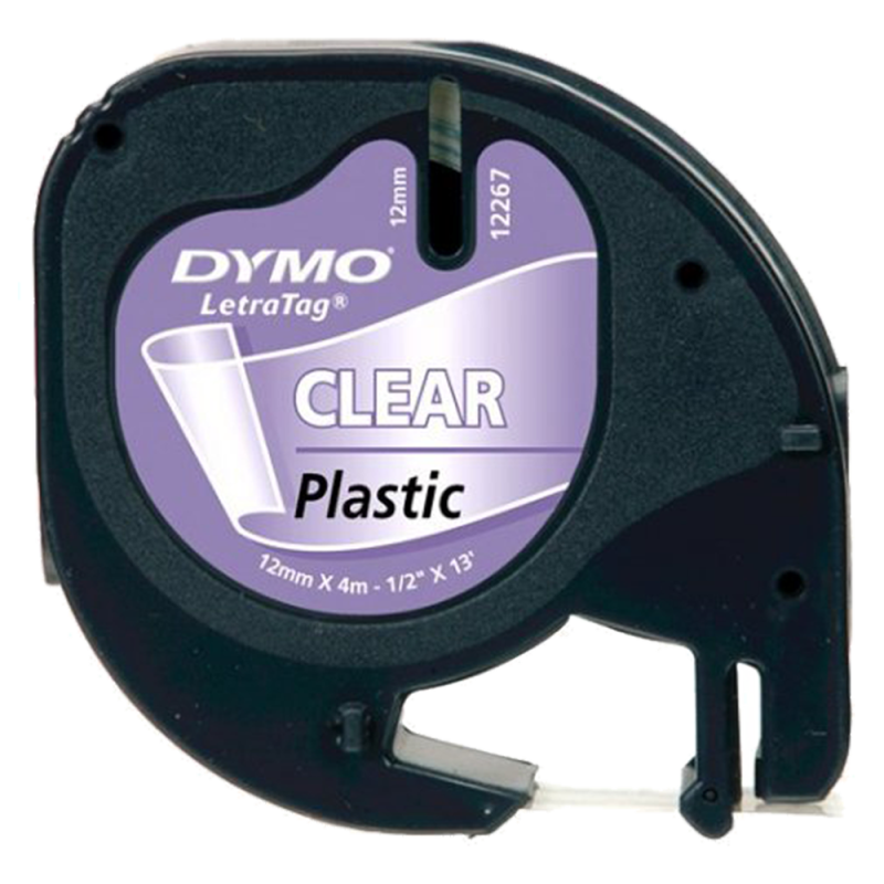 Cinta Plastica Letratag 16952 Neg/Transp. 12mm Dymo