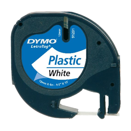 Cinta Plastica Letratag 91331 Neg/Blan. 12mm Dymo