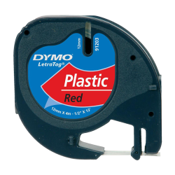 Cinta Plastica Letratag 91333 Neg/Roj. 12mm Dymo