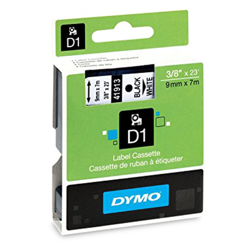 Cinta Plastica D1 Std 41913 Neg/Blan. 9mm Dymo