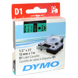 Cinta Plastica D1 Std 45019 Neg/Verd. 12mm Dymo