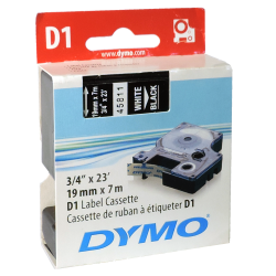 Cinta Plastica D1 Std 45811 Blan/Neg. 19mm Dymo