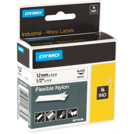 Cinta Nylon Flexible IND 18488 Neg/Blan. 12mm . Dymo