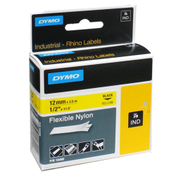 Cinta Nylon Flexible IND 18490 Neg/Amar. 12mm . Dymo