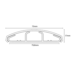 Piso Canal  75X17mm C/Sep. Interno. D/Ahesivo Gris CPA7517 Hellermann Tyton