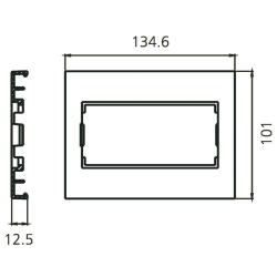 Bastidor Plano Faceplate Unicanal Marfil FDC/EFP Hellermann Tyton