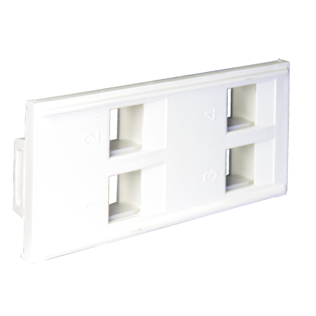 Face Plate s/Tapa 4 Modulos Rj45. FPWAB Hellermann Tyton