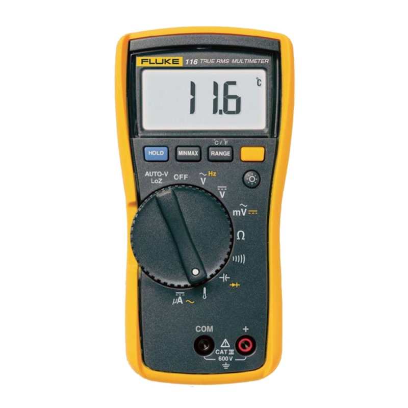 Multimetro TRMS, 600V ca/cc, LoZ, capacidad, frecuencia, temperatura, microA  Fluke 116