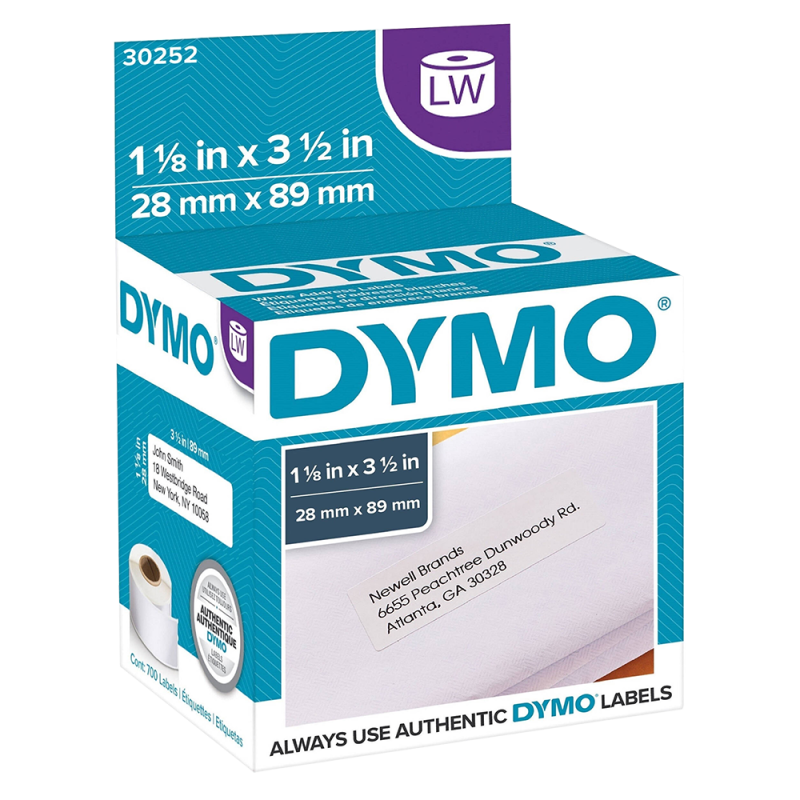 Rollo etiquetas de Direcciones Grandes 30252 Bla 89mm x 28mm Dymo