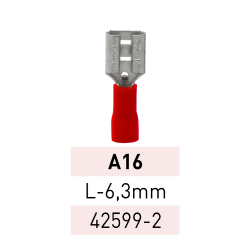 Terminal Preaislado Pala H. L-6,3mm A16 RJ Ref.42599-2 LCT