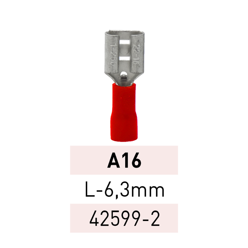 Terminal Preaislado Pala H. L-6,3mm A16 RJ Ref.42599-2 LCT