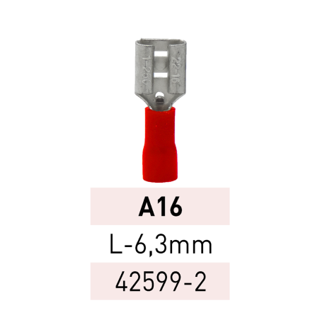 Terminal Preaislado Pala H. L-6,3mm A16 RJ Ref.42599-2 LCT