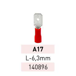 Terminal Preaislado Pala M. L-6,3mm A17 RJ Ref.140896 LCT