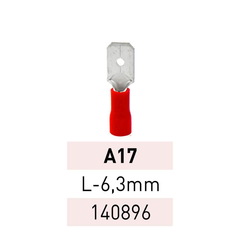 Terminal Preaislado Pala M. L-6,3mm A17 RJ Ref.140896 LCT