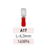 Terminal Preaislado Pala M. L-6,3mm A17 RJ Ref.140896 LCT