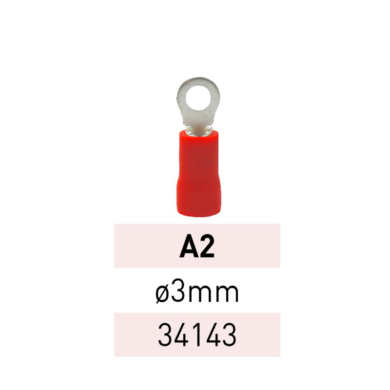 Terminal Preaislado Ojal Ø 3mm A2 RJ Ref.34143 LCT