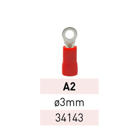 Terminal Preaislado Ojal Ø 3mm A2 RJ Ref.34143 LCT