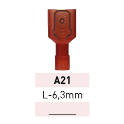 Terminal Aislado Pala M. L-6,3mm A21 RJ LCT