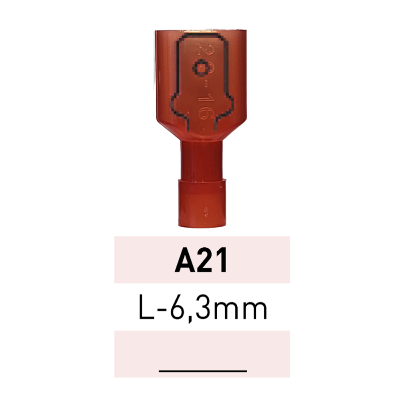 Terminal Aislado Pala M. L-6,3mm A21 RJ LCT