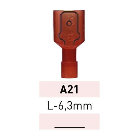 Terminal Aislado Pala M. L-6,3mm A21 RJ LCT