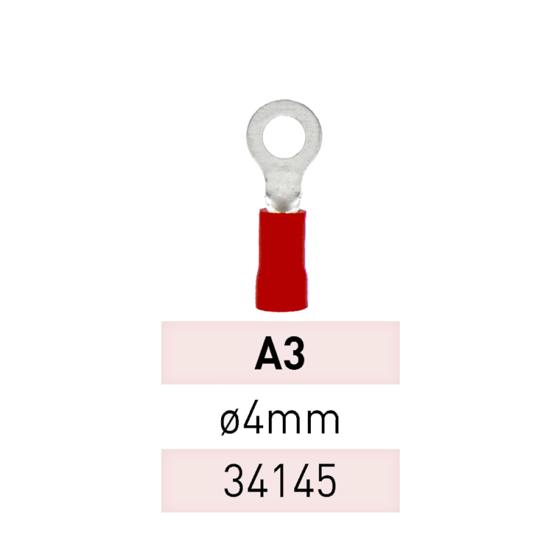 Terminal Preaislado Ojal Ø 4mm A3 RJ Ref.34145 LCT