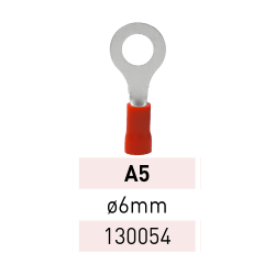 Terminal Preaislado Ojal Ø 6mm A5 RJ Ref.130054 LCT