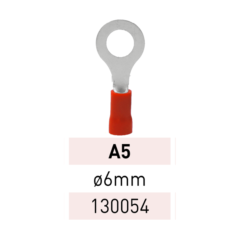 Terminal Preaislado Ojal Ø 6mm A5 RJ Ref.130054 LCT