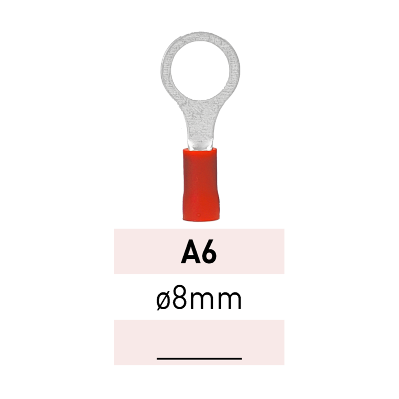 Terminal Preaislado Ojal Ø 8mm A6 RJ LCT