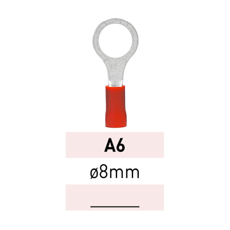 Terminal Preaislado Ojal Ø 8mm A6 RJ LCT