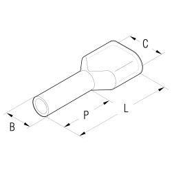 Puntera Tubular p/ 2 Conductores CTD 0,75 , 0,75mm² Cel LCT