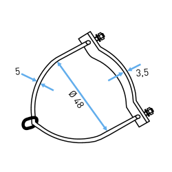 Abrazadera para  Pilar Domiciliario. Ø 48mm Max. LCT