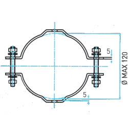 Abrazadera para  Poste Ø120mm Con Escote LCT