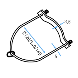 Abrazadera para  Poste Ø160mm. p/Pkd-20/20p/20C LCT
