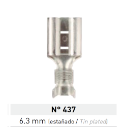 Terminal de Laton Pala Hembra 6,3mm (Sn) Nº 437 LCT