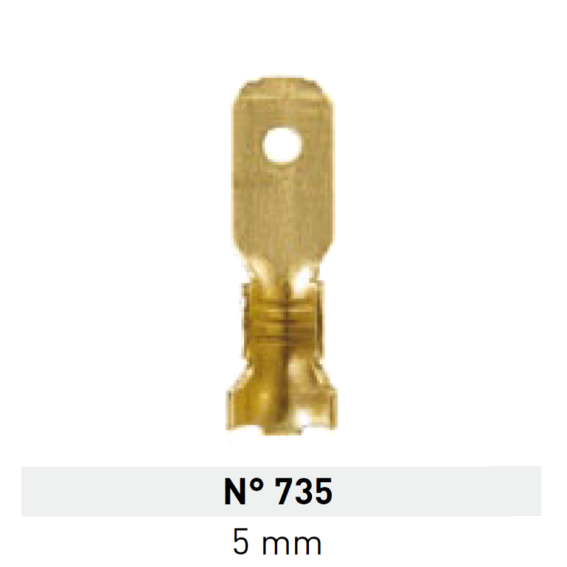 Terminal de Laton Pala Macho 5mm Nº 735 LCT