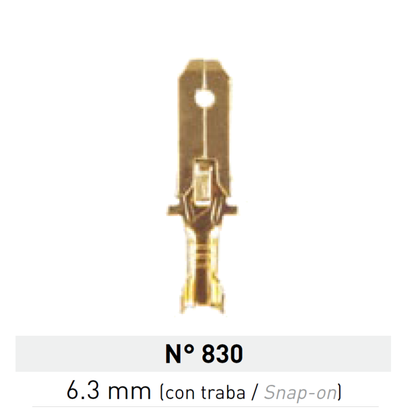 Terminal de Laton Pala Macho 6,3mm Nº 830 LCT