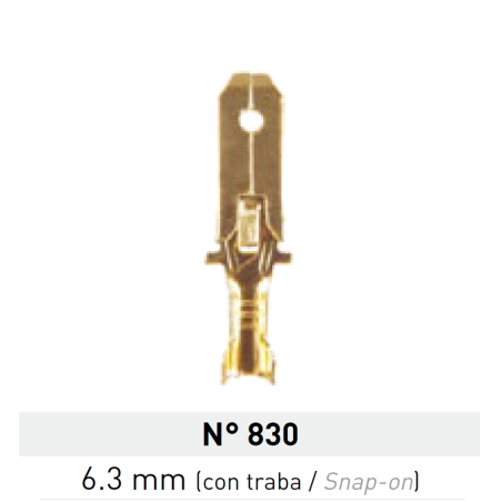 Terminal de Laton Pala Macho 6,3mm Nº 830 LCT