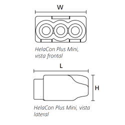 Conector Helacon Plus Mini HCPM-2 Amarillo Hellermann Tyton