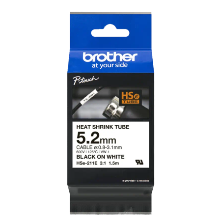 Cinta Termocontraible HSe211 Neg/Bla. 6mm Brother