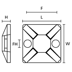 Fijador Auto-Adhesivo Nat  PA38 Hellermann Tyton