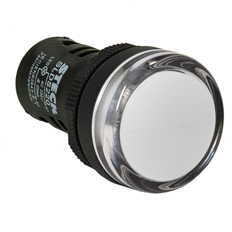 Piloto Luminoso Monolitico Led Ø22, 220V Ac, Blanco SLDS2205 Steck