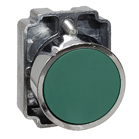 Pulsador Metalico Ø22 Rasante, IP40, s/Cont, Verde SLMRN2 Steck