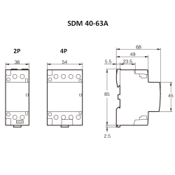 Contactor Modular 2NA + 0NC 40A 230Vac SDM4020M Steck