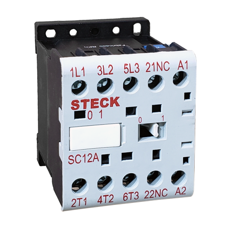 Mini Contactor Tripolar 12A 1NC, 24Vca SC12A01B30 Steck