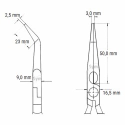 Pinza Punta Oblicua Montaje 25 26 160 160mm 1000V Knipex