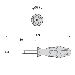 Destornillador Aislado SF-PZSL 1-80 S-VDE 1000V Pozidriv PZ/S1 Phoenix Contact